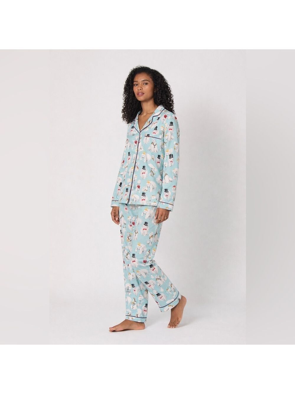 BedHead Pajamas M Organic Cotton Polar Bear Print Made USA